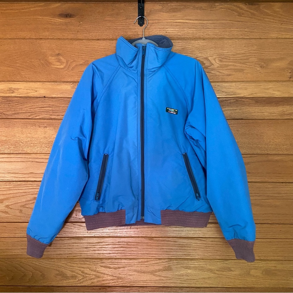 L.L. Bean vintage blue bomber style zip front jacket